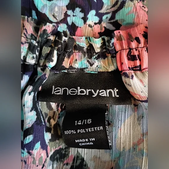 Lane Bryant Pink and Blue Blouse - Picture 2 of 3